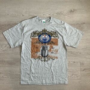 Vintage Waves Edmonton Oilers 1992 Gray Graphic Men's T-Shirt